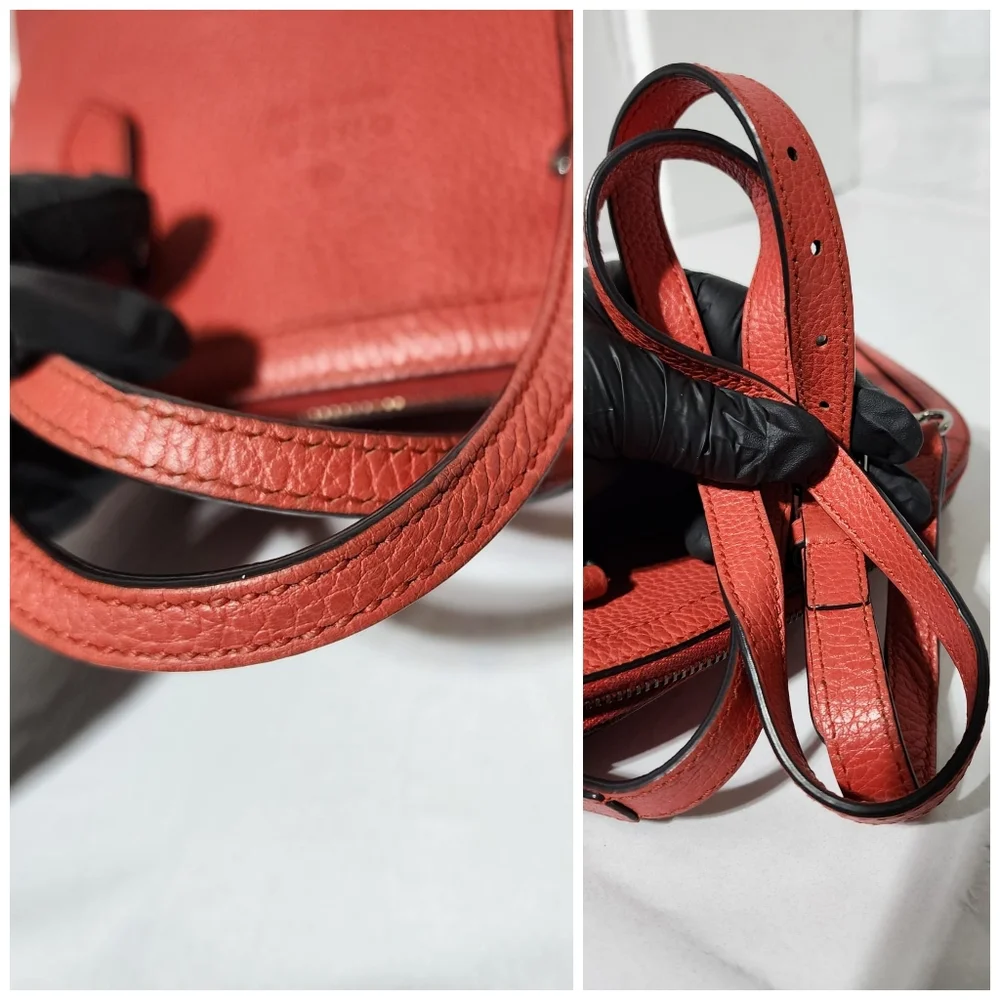 GUCCI Calfskin Mini Dome Satchel Bag Red